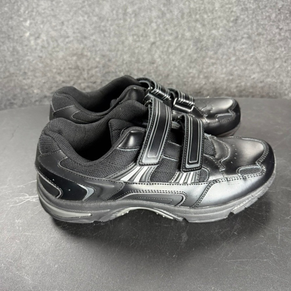 Vionic Shoes Black Leather Hook and Loop Strap Athletic Sneakers‎ Size 11